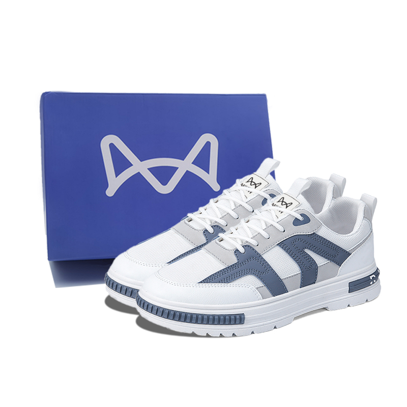 

Нескользящие износостойкие низкие мужские кроссовки MIIOW, White Blue[Box]