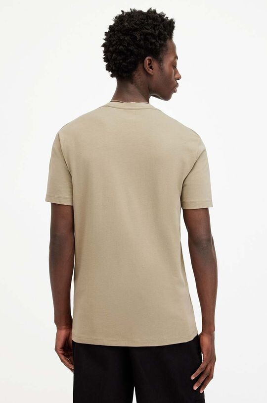 Хлопковая футболка BRACE SS CREW AllSaints, коричневый — фото 3