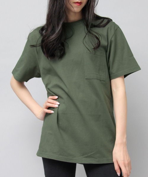 

Футболка с коротким рукавом и карманом, из американского хлопка, плотность 215 г/м², стандартный крой Goodwear, цвет хаки