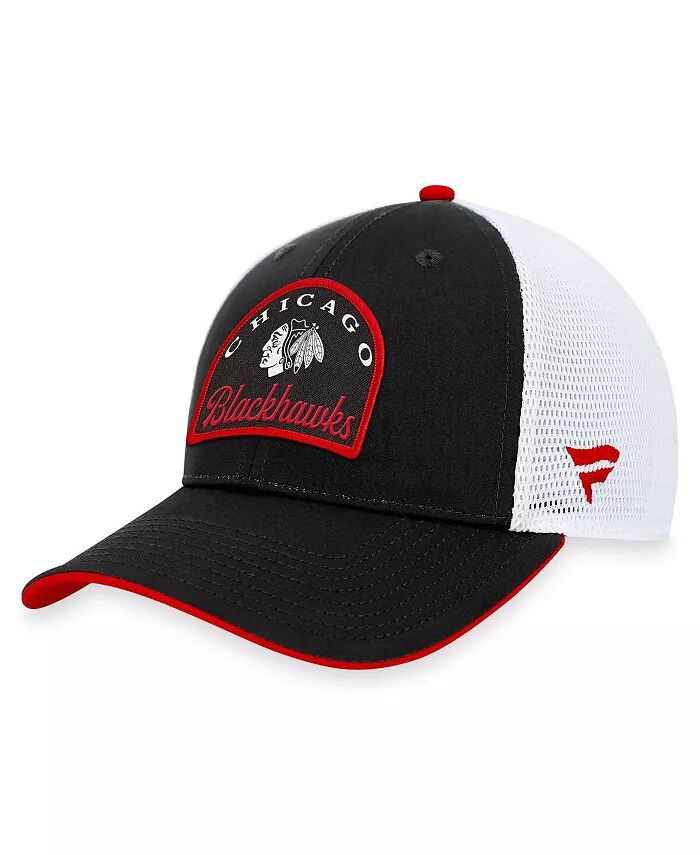

Мужская черная, белая бейсболка Chicago Blackhawks Fundamental Adjustable Hat Fanatics
