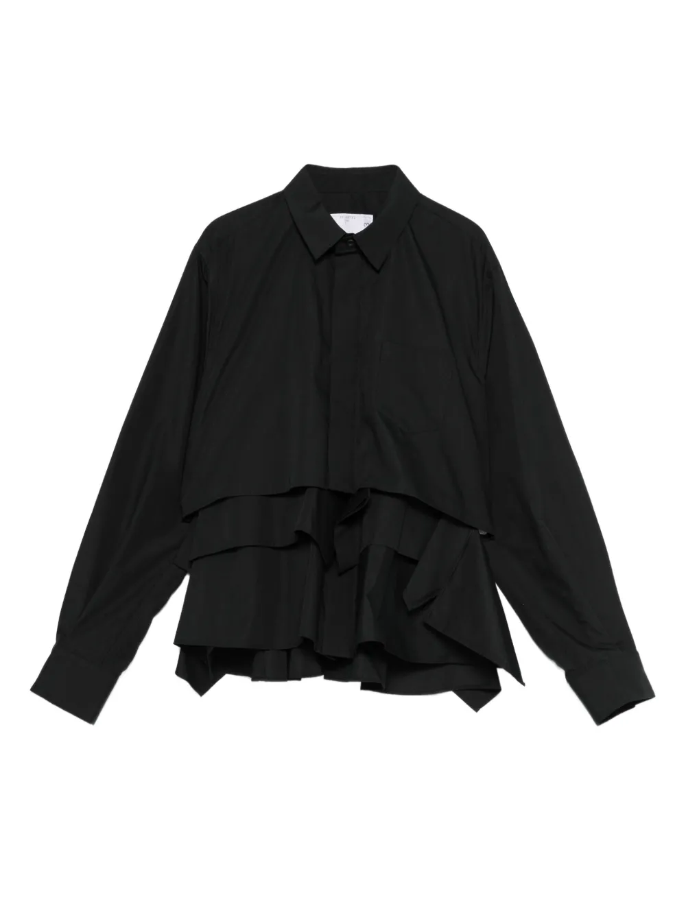 

Многослойная рубашка с воланами SACAI, черный