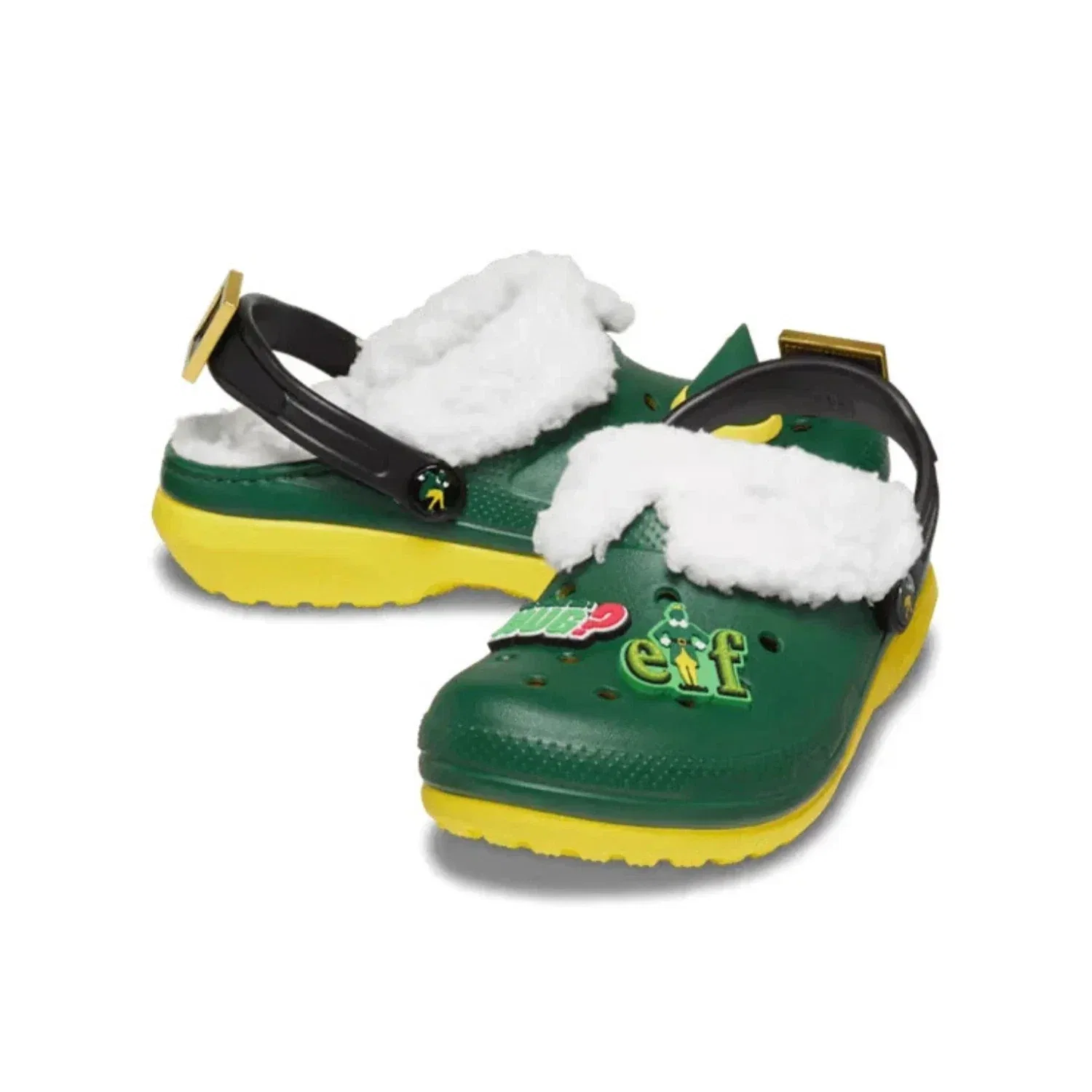 Crocs ELF Classic 209377-7C1 Сабо, зеленые, с круглым носком, без шнурков, KFC736