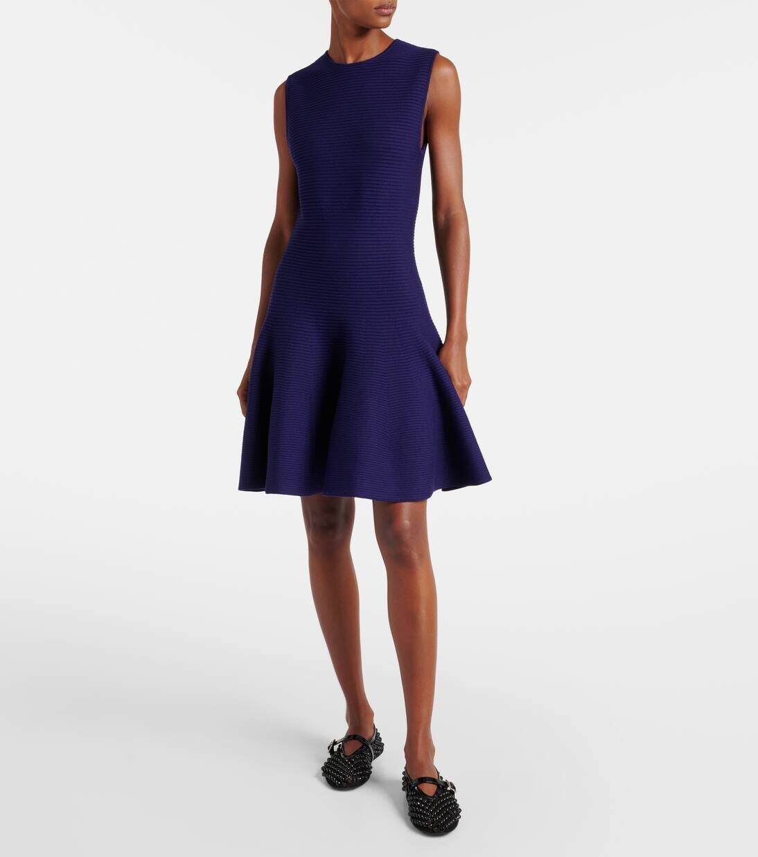 Мини-платье из смесовой шерсти Alaïa, цвет violet fonce — фото 2