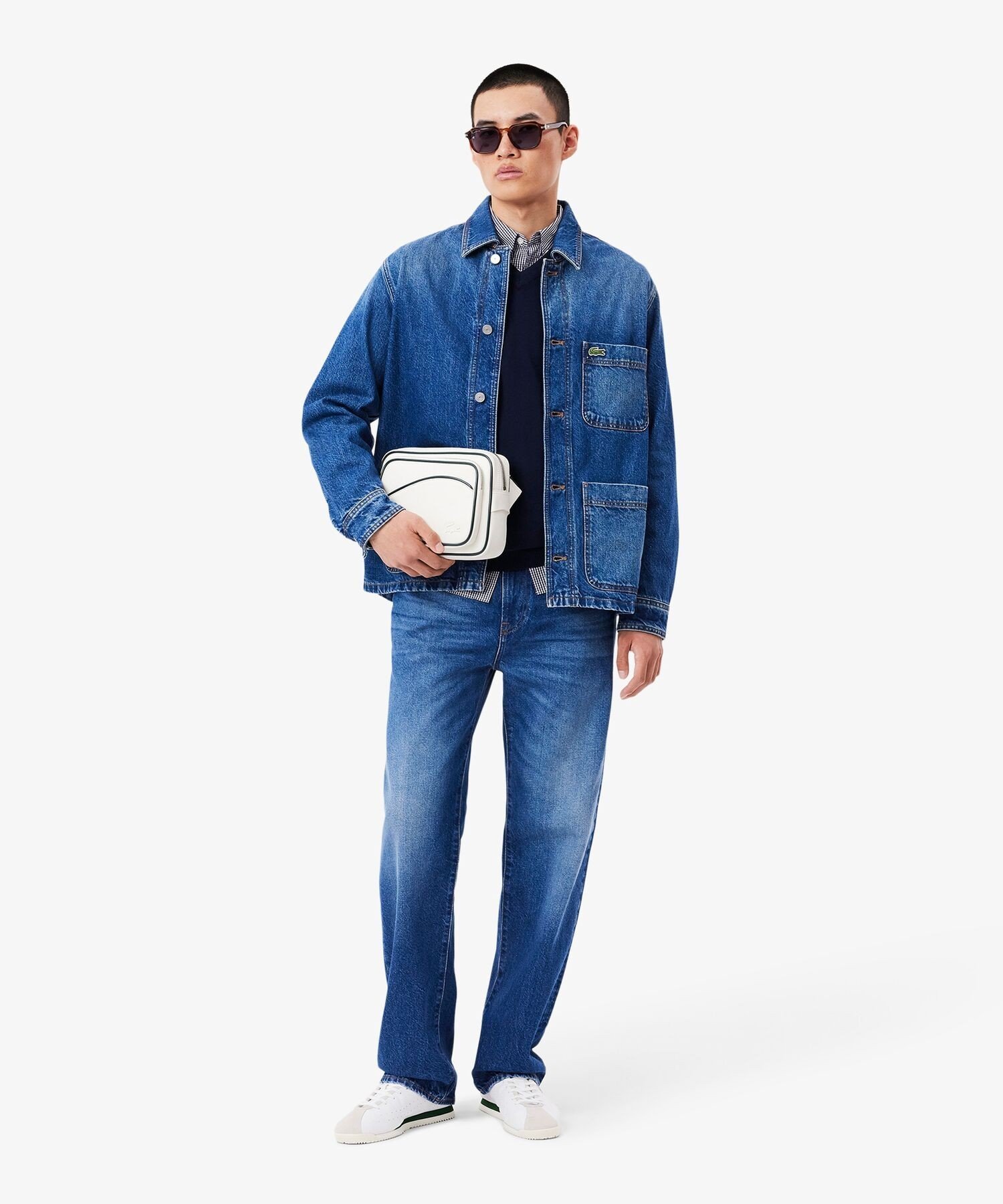 Базовые джинсы прямого кроя из органического хлопка LACOSTE, Indigo Blue — фото 4