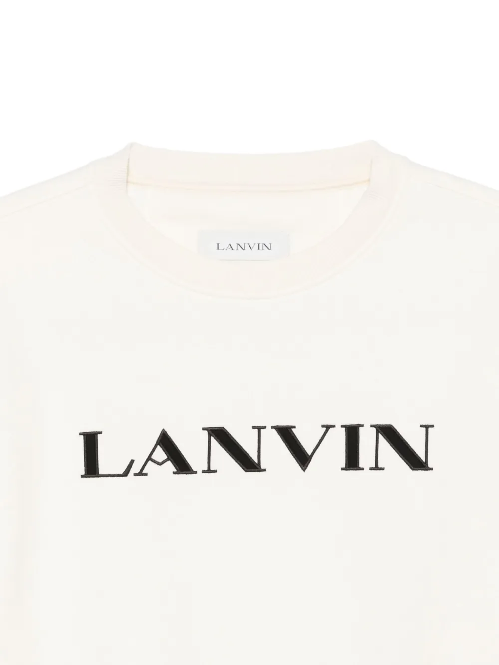 Хлопковая толстовка с вышитым логотипом Lanvin, белый — фото 3