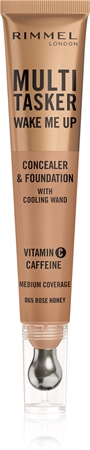 

Тональный крем и консилер с осветляющим эффектом Rimmel Multi-Tasker Wake Me Up, 65 Rose Honey 20 ml