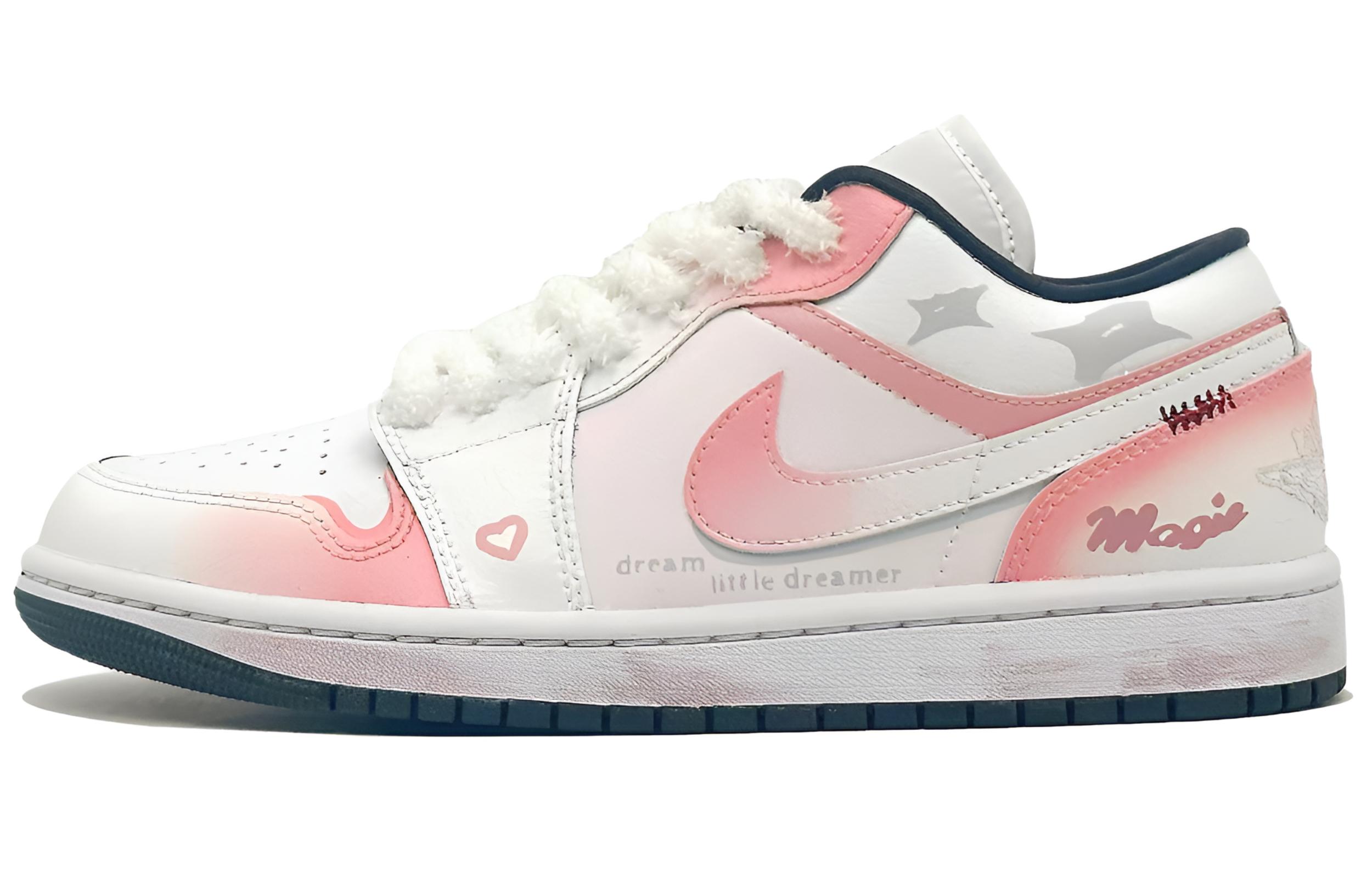 

Jordan Кроссовки Air 1 Pink Dream Wings из износостойкой кожи, низкие, винтажные, баскетбольные, унисекс