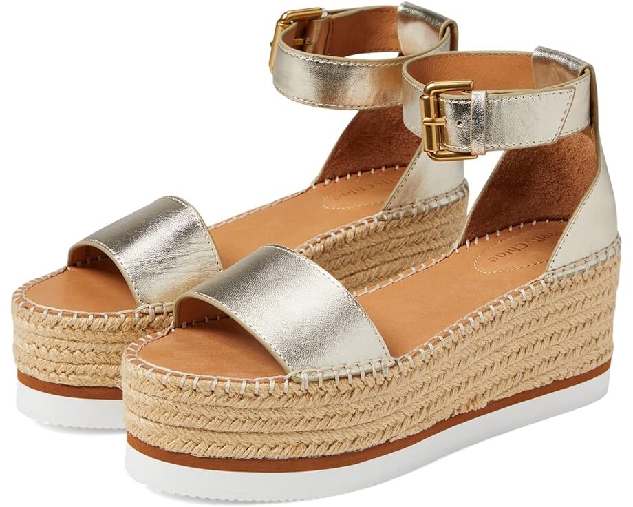 

Туфли See by Chloe Glyn Espadrille Wedge Platform, цвет Light Gold 1