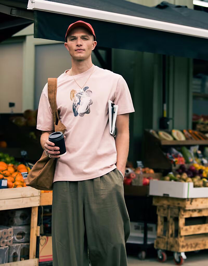 

Повседневные брюки Topman из льняной смеси свободного кроя цвета хаки
