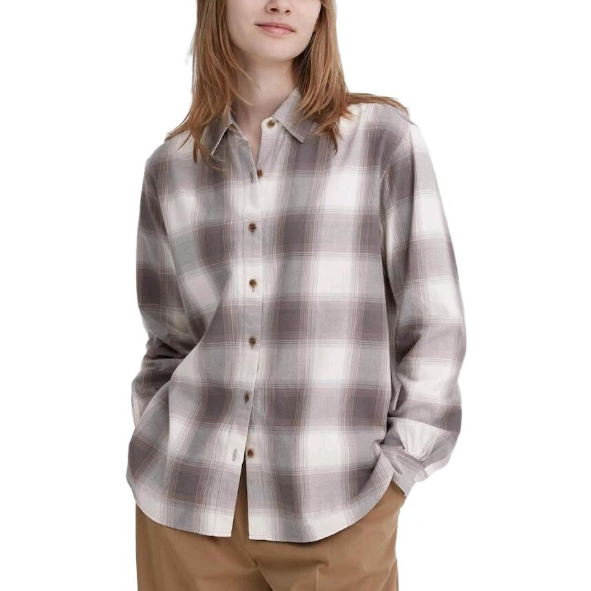 Женская рубашка UNIQLO, цвет Camel — фото 2