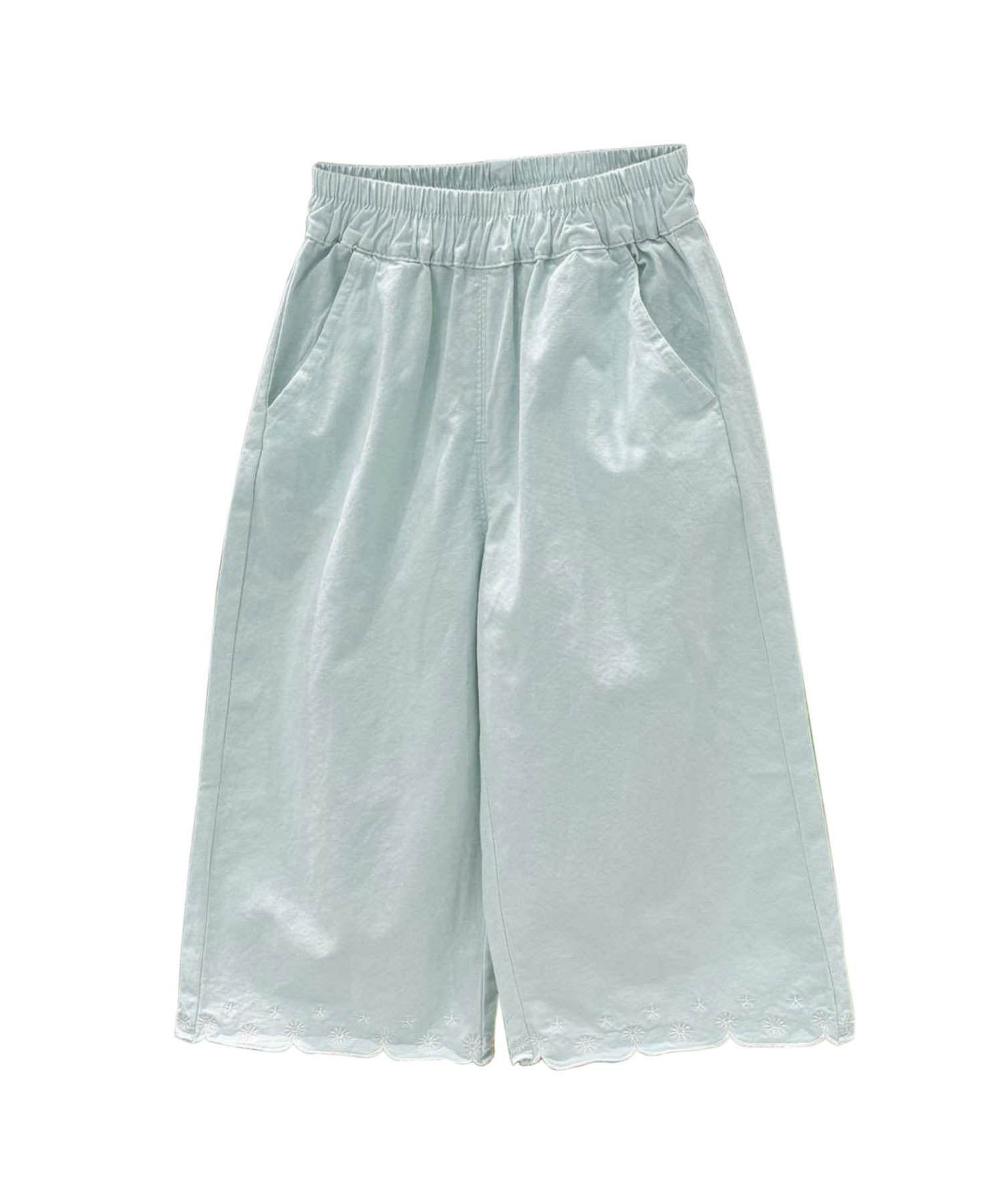 Хлопковые брюки с кружевной отделкой Aimoha Kids, blue