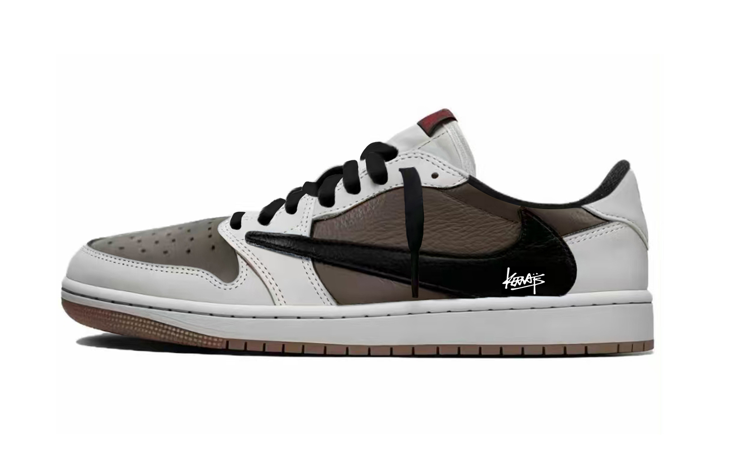 

Jordan Кроссовки Travis Scott x Air 1 Collaboration Cushioning Low top Vintage Basketball Shoes Unisex Coffee