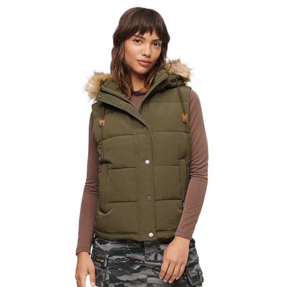 Жилет Superdry Everest Faux Fur, зеленый