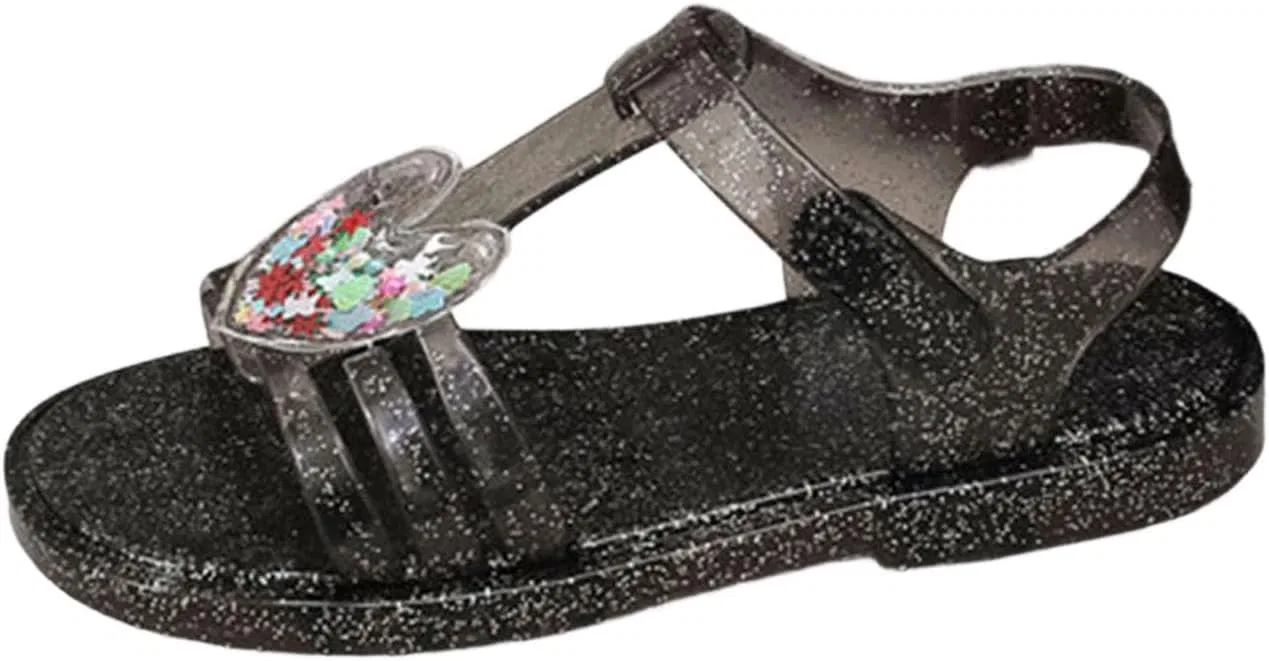 Сандалии для девочек, прозрачные, Ctreela, черный