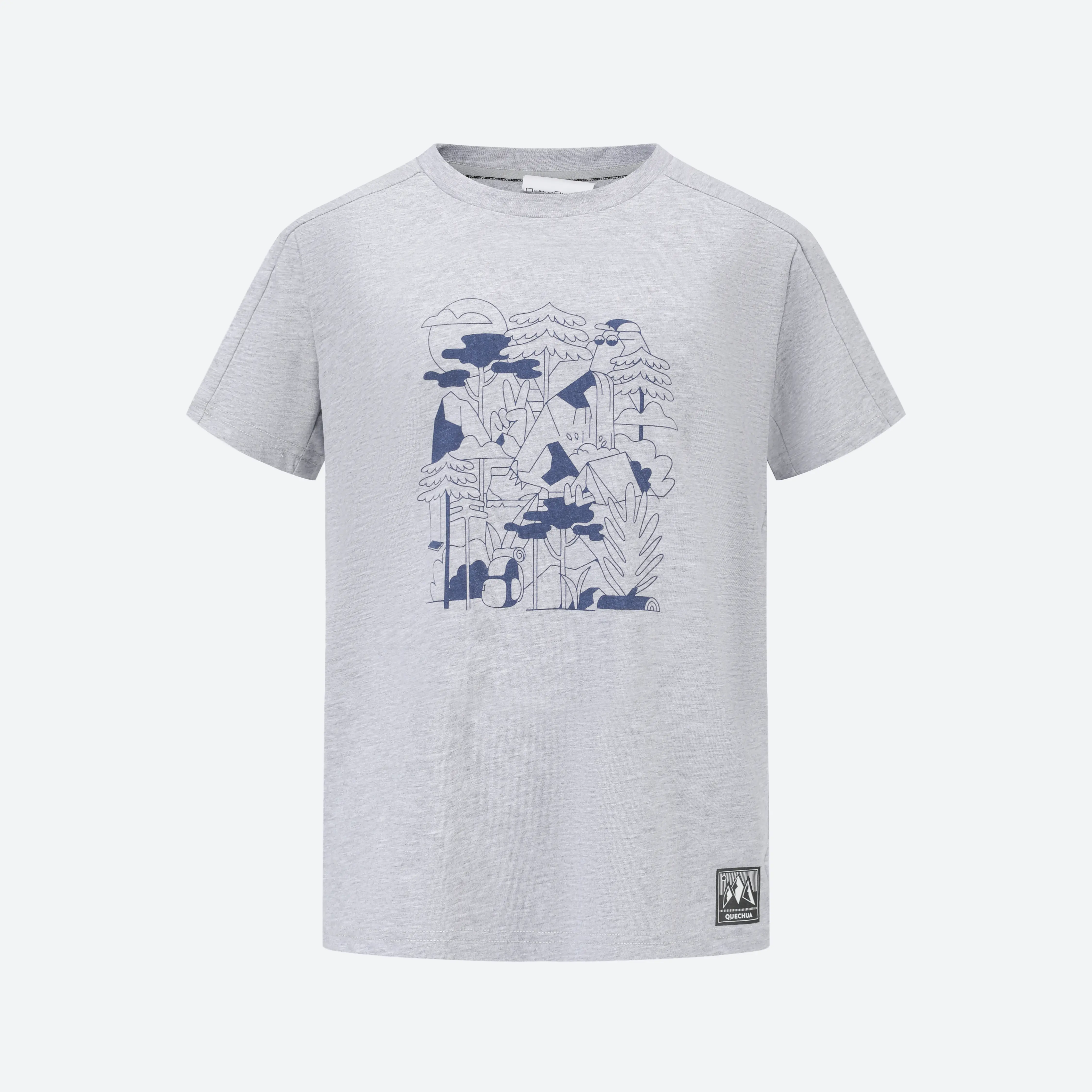 

Молодёжная хлопковая футболка Quechua MH100 серая