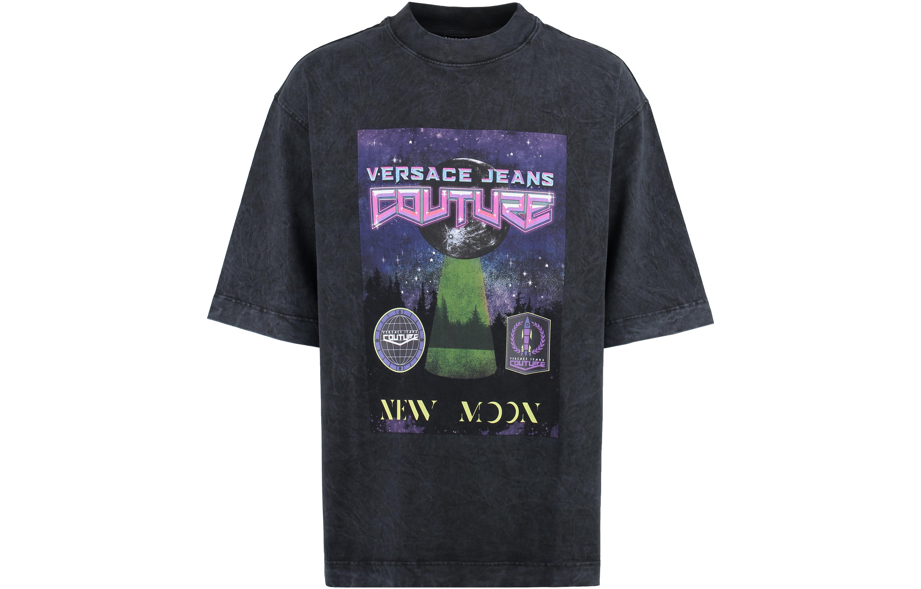 

VERSACE JEANS COUTURE Футболка мужская черная, Черный, VERSACE JEANS COUTURE Футболка мужская черная