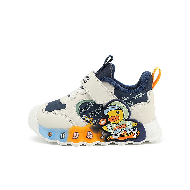 

B.Duck Желтые утиные легкие амортизирующие утепленные низкие детские повседневные кроссовки для детей 3-7 лет