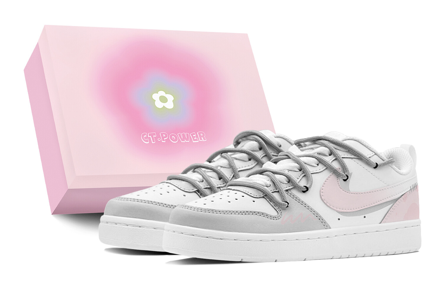 

Кроссовки Nike Court Borough Skateboarding Shoes Women's Low-top Heather Gray/Dusty Pink, цвет Dusty Rose