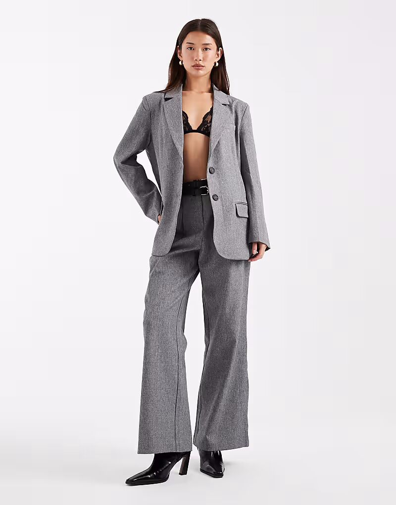 

Брюки-клеш с двумя поясами и складками, серый цвет 4Th & Reckless