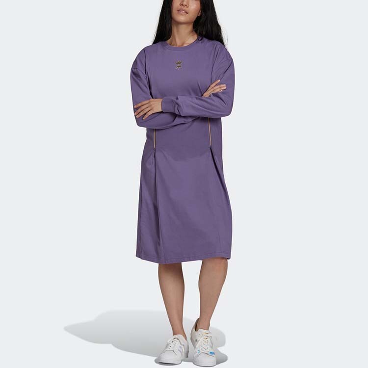 Платье с длинными рукавами женское фиолетовое Adidas Originals — фото 2