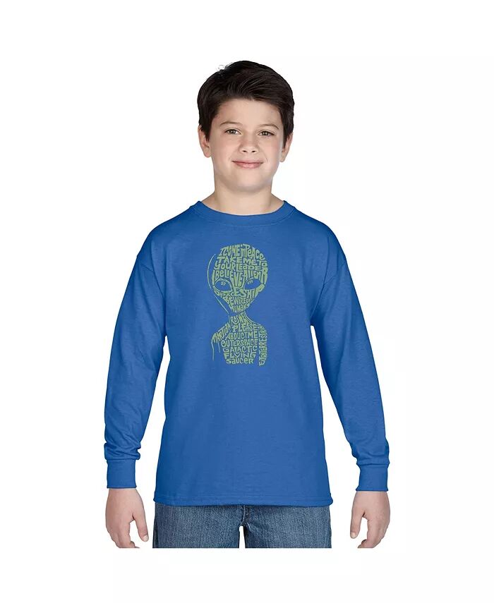 

Футболка с длинным рукавом Big Boy's Word Art - Alien LA Pop Art, синий