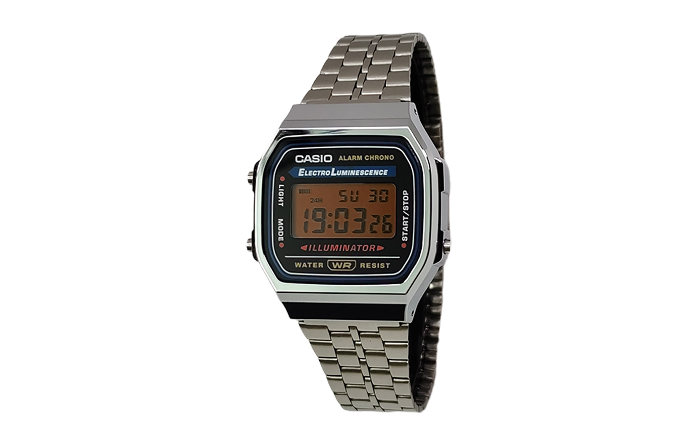 

CASIO Мужские часы Retrofit Series с кварцевым механизмом, стальной браслет, черный циферблат