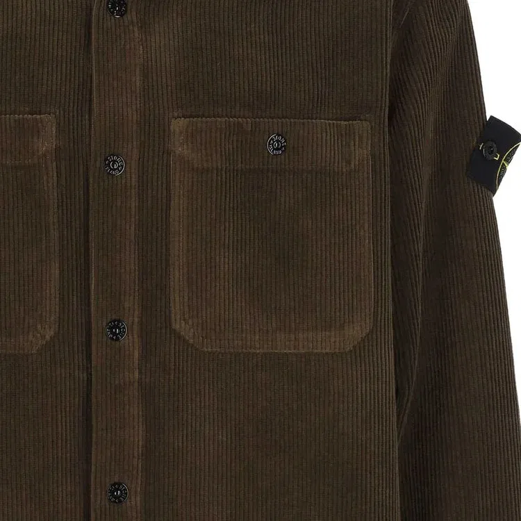 Рубашка-овершерт Compass Patch на пуговицах STONE ISLAND, Brown — фото 4