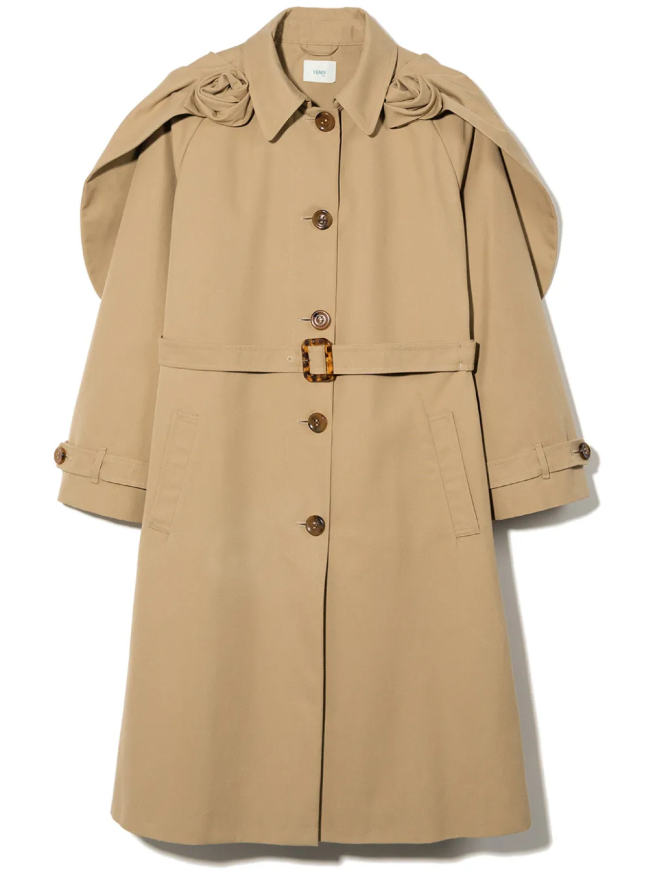 

Тренч с аппликацией Fendi Kids, нейтральный