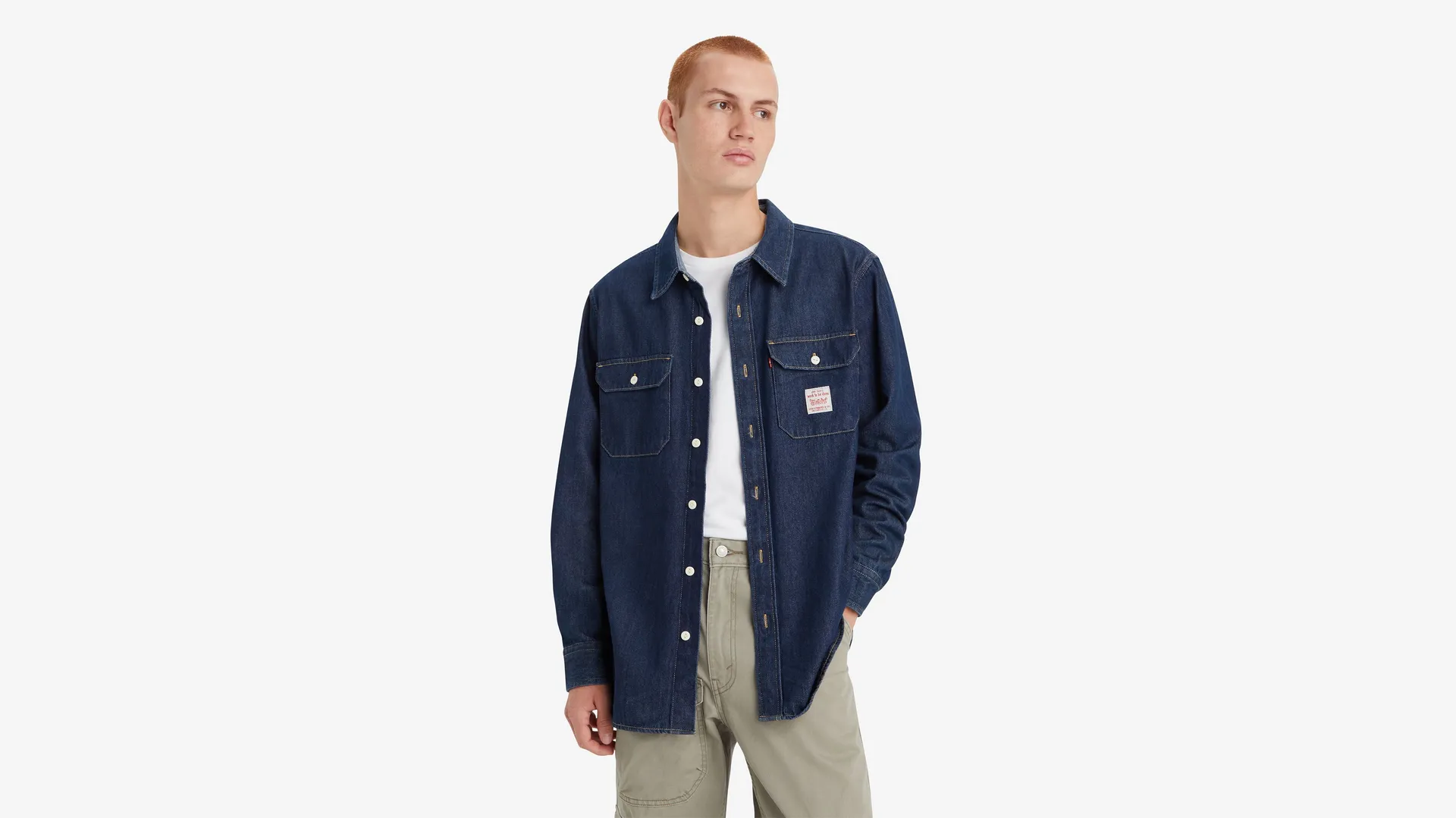 

Классическая рабочая рубашка Levi's, цвет Rockledge Rinse - Dark Wash