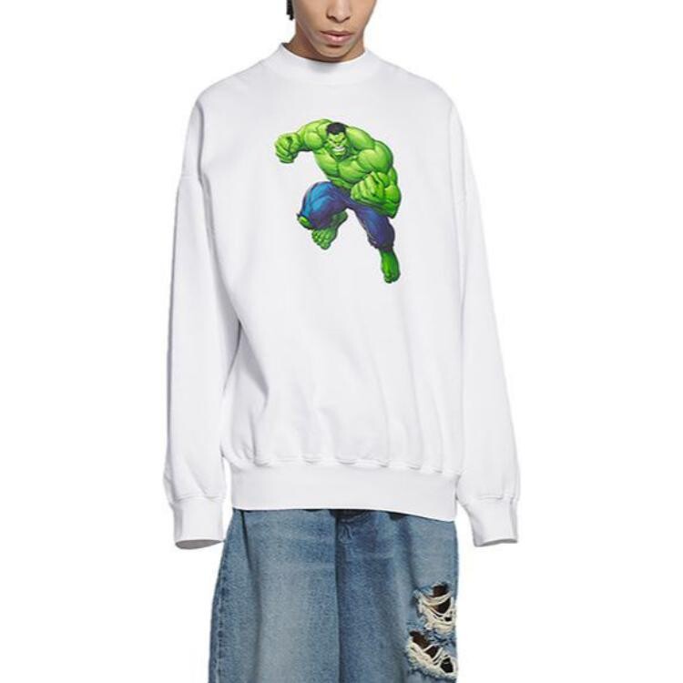 Мужская футболка с круглым вырезом Hulk 2021 MARVEL Balenciaga, белый — фото 2