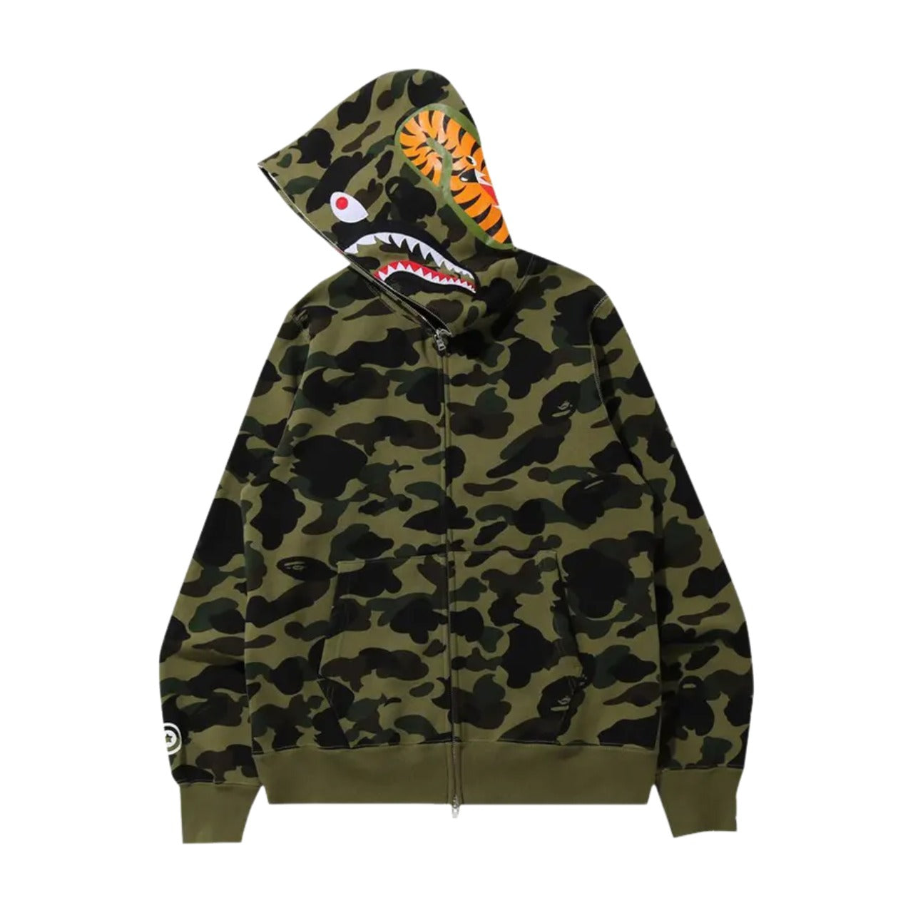 Толстовка на молнии A Bathing Ape 1ST Camo Shark, цвет 'Green' — фото 2