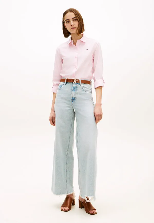 Джинсы с высокой посадкой и широкими штанинами в стиле 70-х Tommy Hilfiger, Light Blue Denim — фото 2