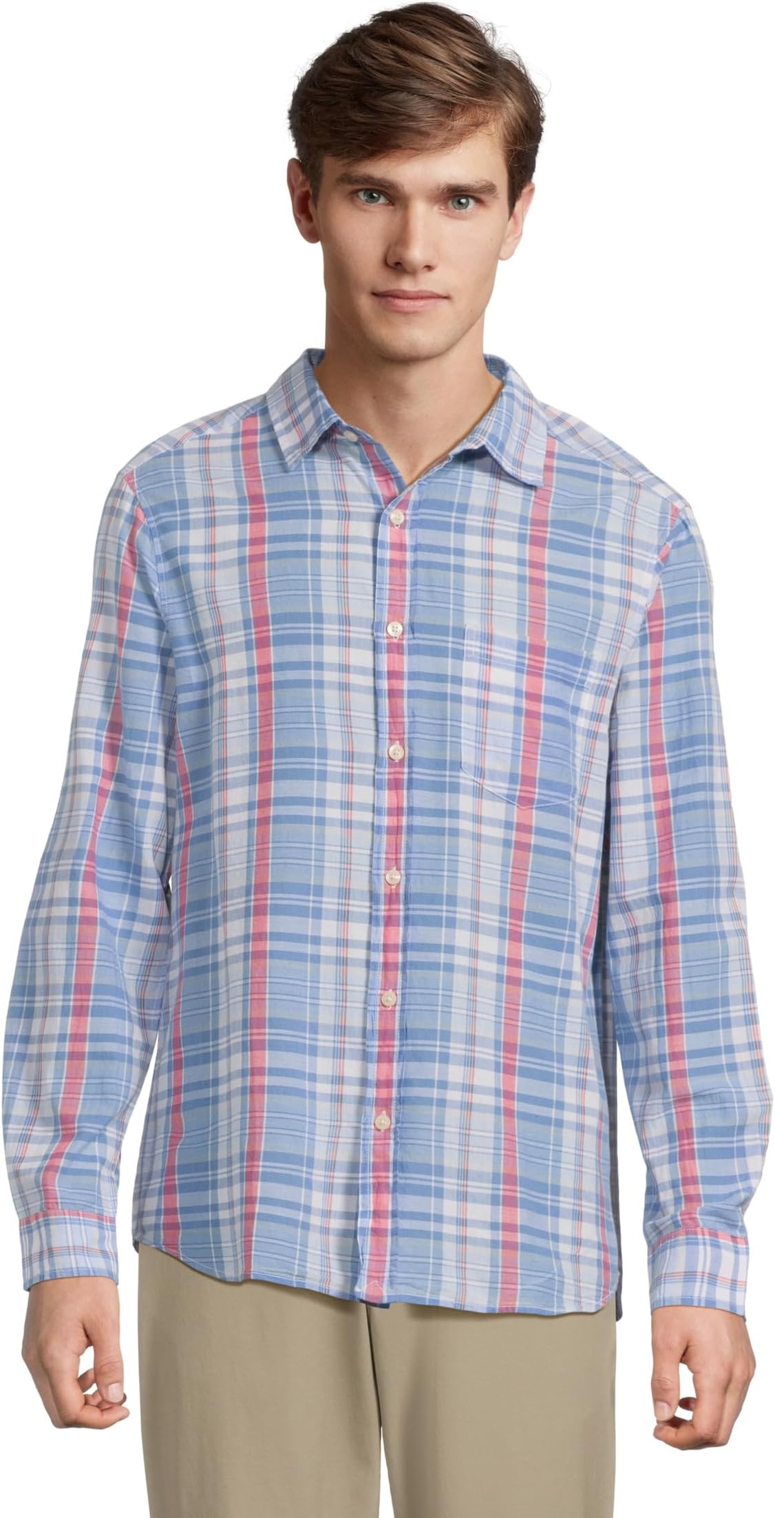 

Рубашка Vineyard Vines Rockland Plaid Breezy Shirt, цвет Jake Blue