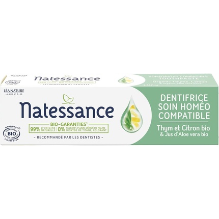 Зубная паста Homeo Care с тимьяном и лимоном органическая 75 мл Natessance — фото 2