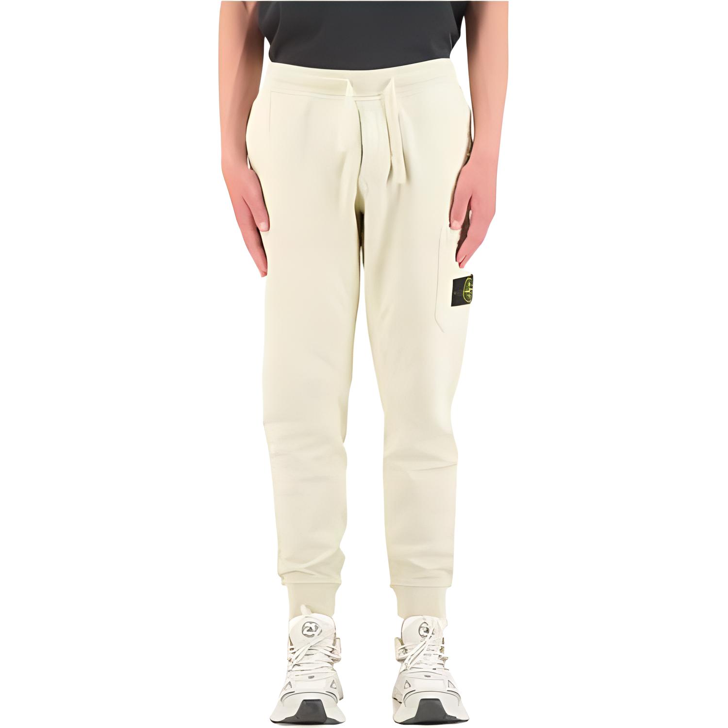 

Спортивные брюки с зауженными штанинами и нашивкой-логотипом STONE ISLAND, Ecru