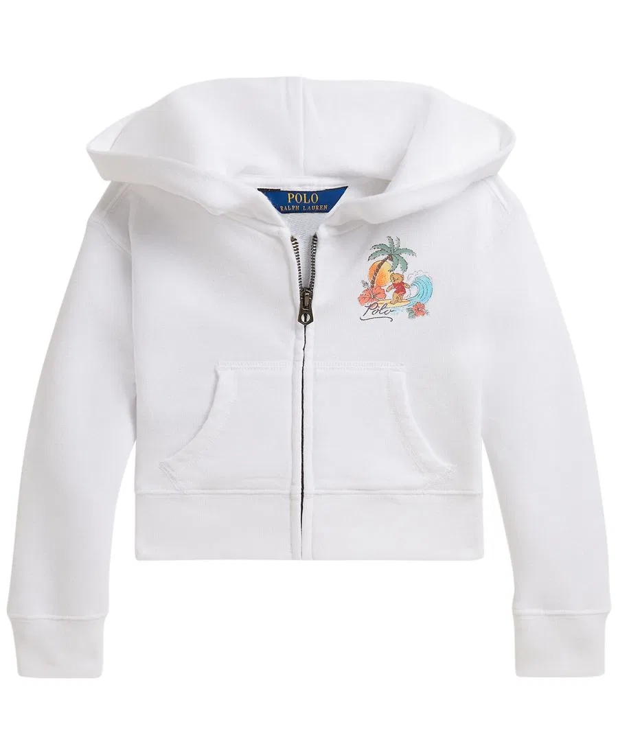Детская толстовка Polo Bear Terry Boxy на молнии, размеры 2T-6X Polo Ralph Lauren, белый