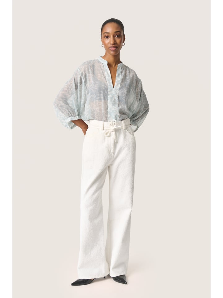 

Блузка SLMarta с короткими рукавами, свободного кроя, с принтом Silver Blue Stroke. Soaked in Luxury