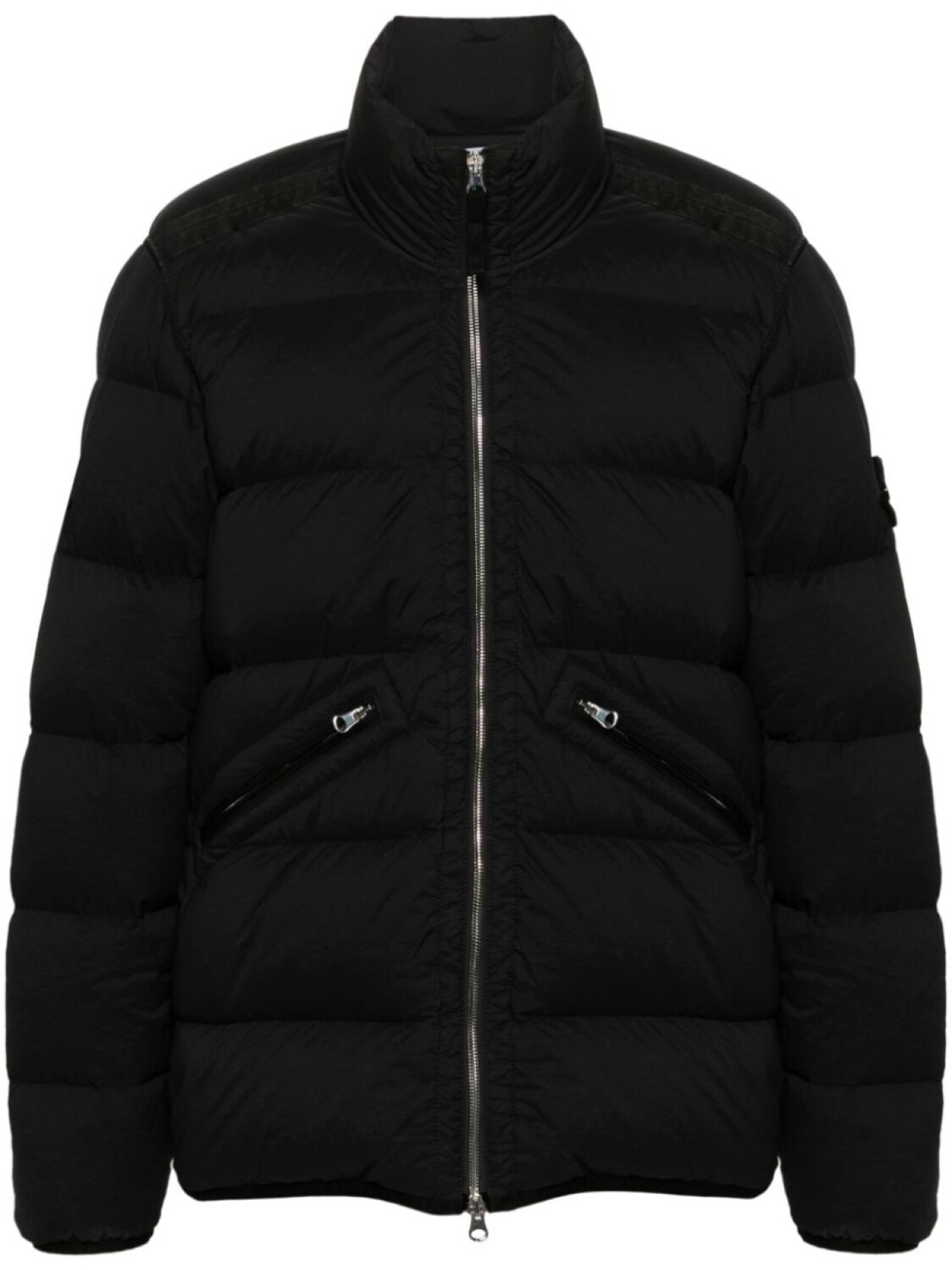 

Stone Island стеганая куртка-пуховик с изображением компаса, черный