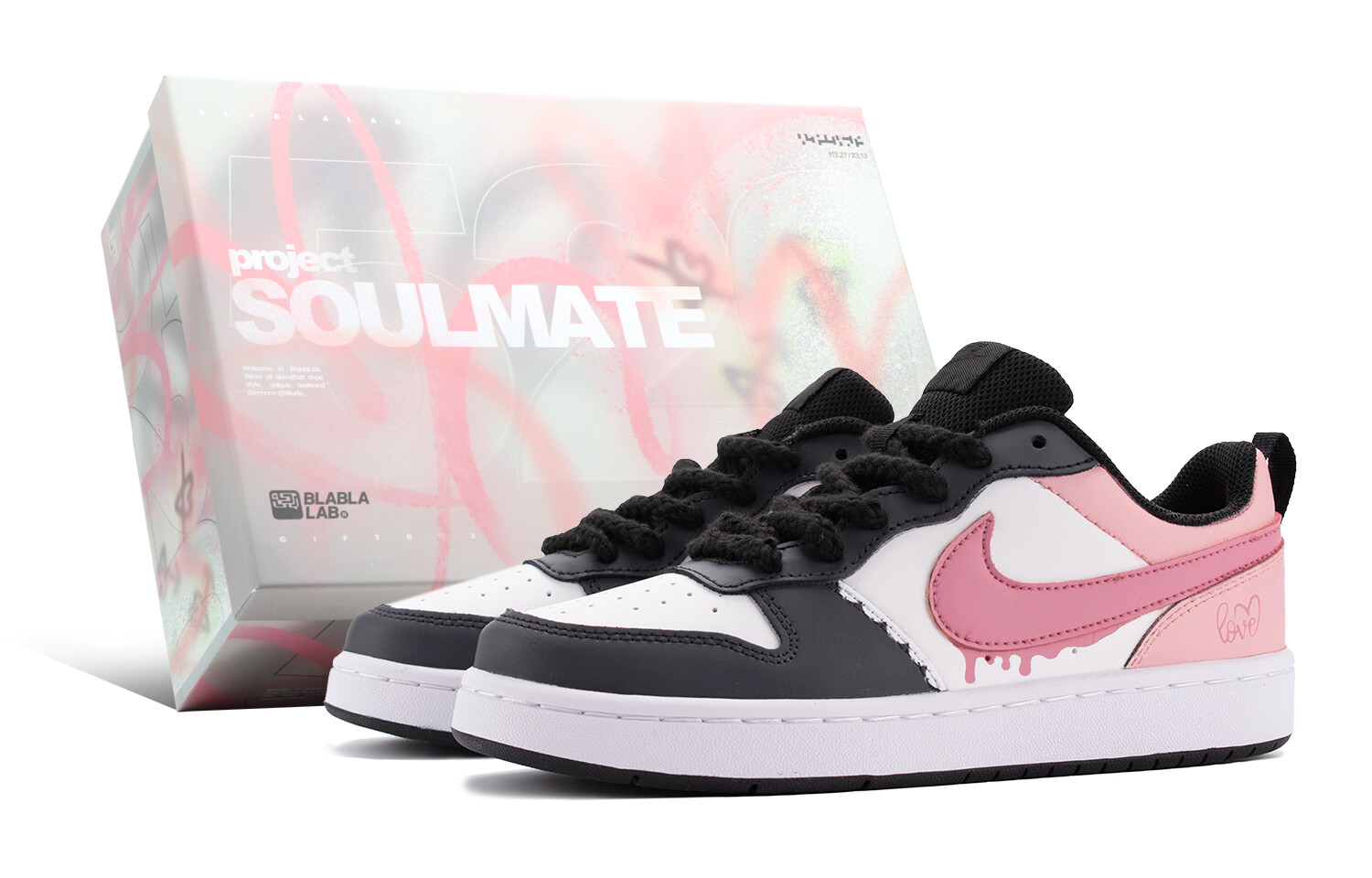 

Кроссовки Nike Court Borough Skateboard Shoes Women's Low-Top Black Pink, Черный, Кроссовки Nike Court Borough Skateboard Shoes Women's Low-Top Black Pink