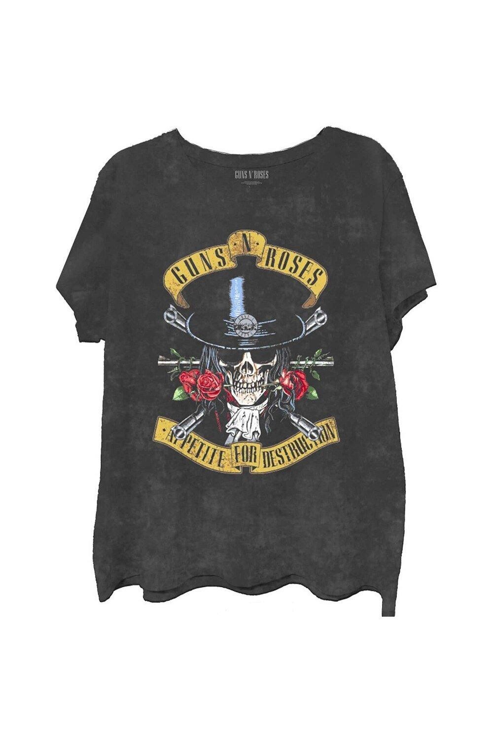 

Потертая футболка Appetite Guns N Roses, черный