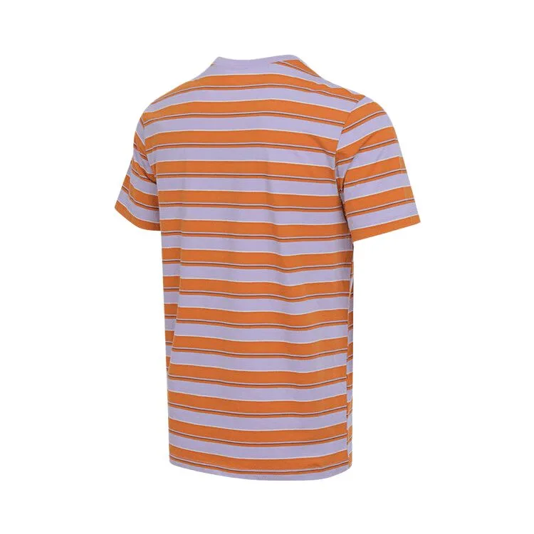 Nike Футболка Club с полосками, оранжевая, с круглым вырезом — фото 2