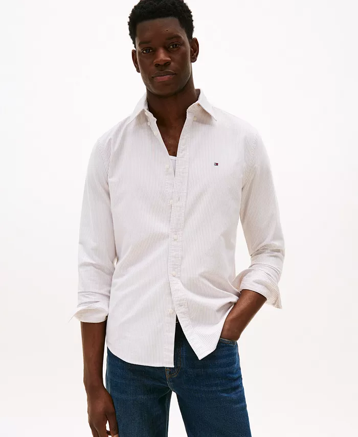 

Мужская классическая полосатая рубашка Oxford с длинным рукавом Heritage Tommy Hilfiger, мультиколор
