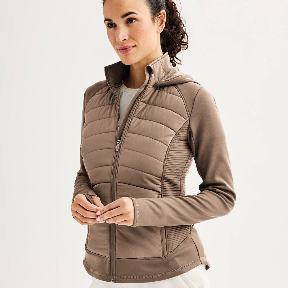 

Женская куртка смешанной техники Tek Gear с капюшоном, цвет Kalari Khaki