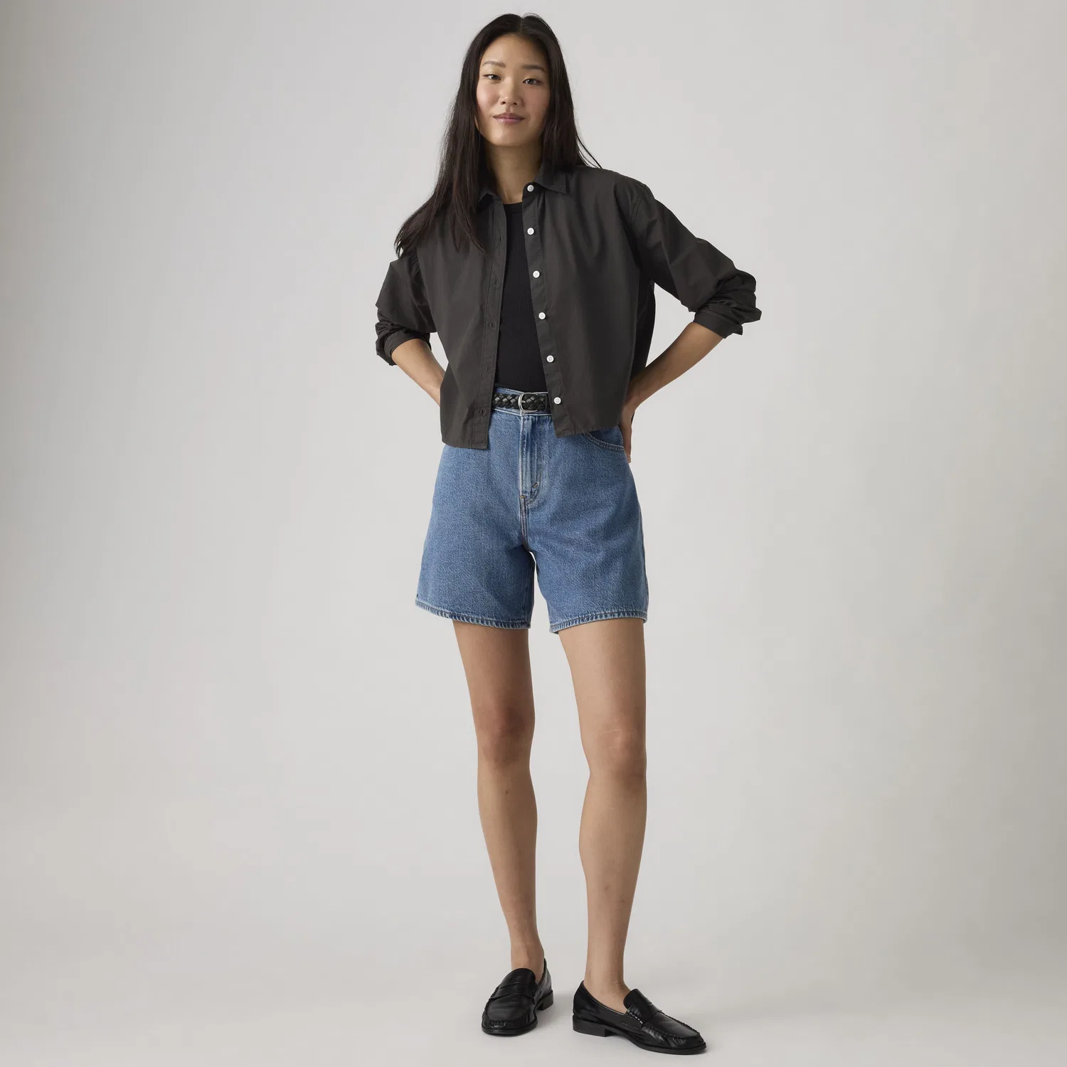 Женские легкие шорты свободного кроя с высокой посадкой Levi's, Medium Wash