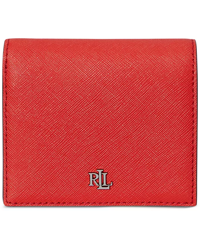 

Компактный кожаный кошелек Crosshatch Lauren Ralph Lauren, оранжевый