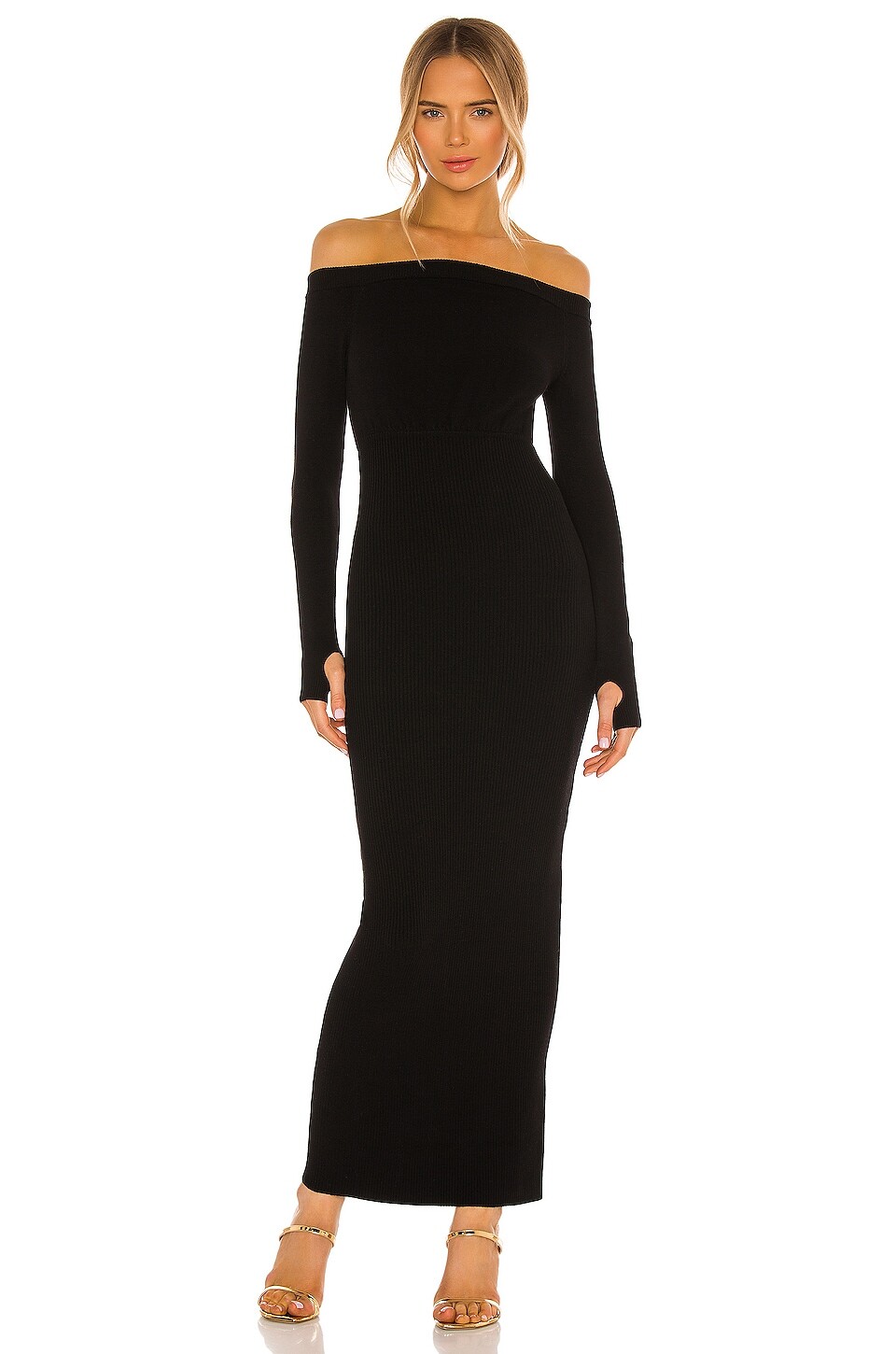 

Платье макси Michael Costello x REVOLVE Off Shoulder Bodycon, черный