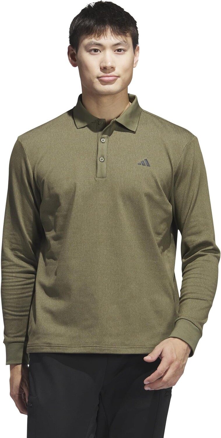 

Поло adidas Golf Essentials Long Sleeve Polo Shirt, цвет Olive Strata Melange