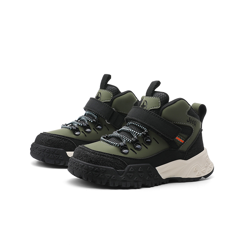 Износостойкие низкие детские кроссовки Black Army Green Kids' Jeep, Black/Army Green — фото 3