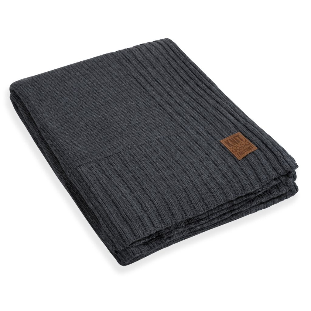 

Knit Factory Uni Plaid XL - Антрацит - 195x225 см, темно-серый