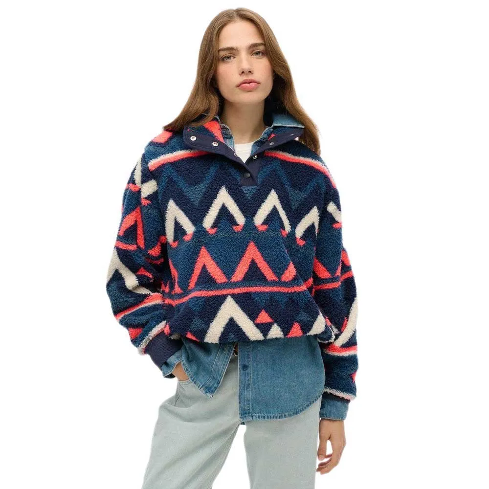 

Свитер Superdry Super Soft Printed Henley, синий